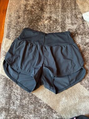 Black Athletic Running Shorts with Built-In Liner